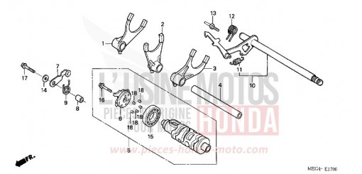 BARILLET DE SELECTION VT750CA6 de 2006